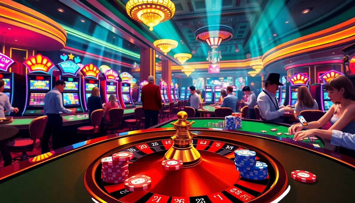 Experience an exciting night at the iwin club, where poker players challenge their luck at a vibrant casino table.