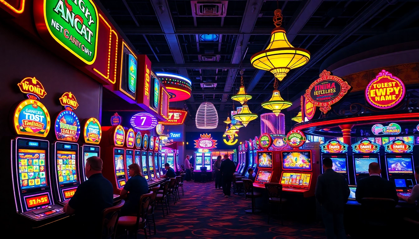 Players enjoying games at Unlimit Casino, featuring vibrant slot machines and table games.